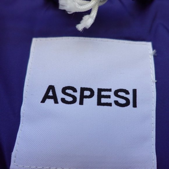 Blue Navy Down Jacket Women Large Packable Western Pom Pom Italy NWT ASPESI $565 - Picture 5 of 14